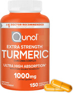Qunol Turmeric Curcumin Supplement, 1000mg with Ultra High Absorption, for Joint Support, Extra Strength Capsules, 150 Count
