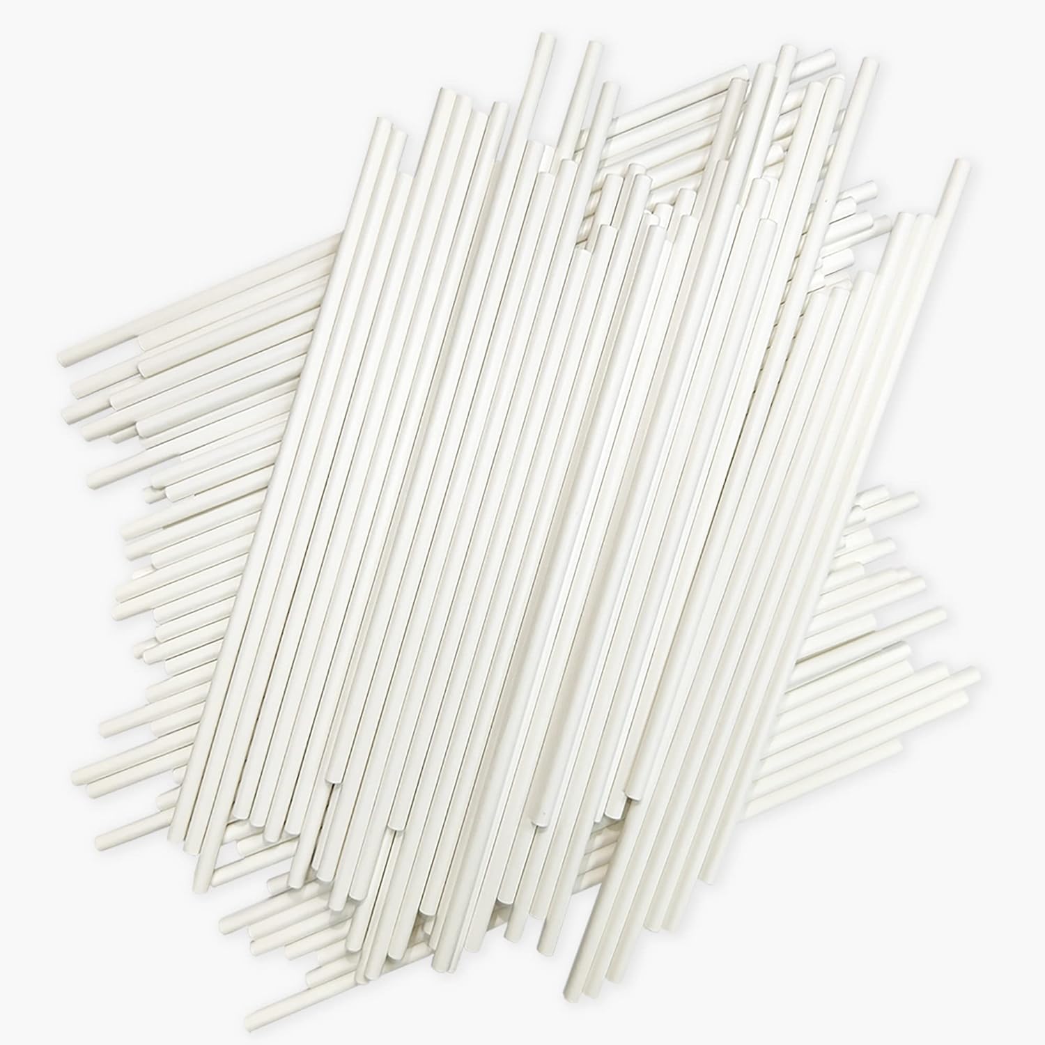 100 Count 6 INCH White Paper Lollipop Sticks,Cake Pop Sticks,Sucker Sticks for Cookies,Rainbow Candy,Chocolate,Cake Topper(Dia 4mm)