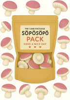 SÖPÖSÖPÖ Scandinavian Treat Pack – Fluffy Mushroom Marshmallows Gummies – 150g Nordic Candy Bag – Soft & Whimsical Mushroom-Shaped Treat soposopo Pack