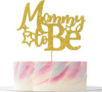 Mommy to Be Cake Topper Best Mom Ever Baby Shower Gender Reveal Pregnancy Announcement Party Cake Decoration Gold Glitter