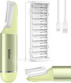 Sonic Dermaplane Razor for Women Face Beauty Face Epilator, Exfoliation & Peach Fuzz Facial Hair Removal for Women, Electric Face Razors Shaver Trimmer Anti-Aging 3 Speeds & 10 Refill Blades, Green