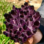 Beautiful Natural Violet Ghost Phantom Quartz Crystal Cluster - Art Sculpture for Home and Office Decoration(750-800g)