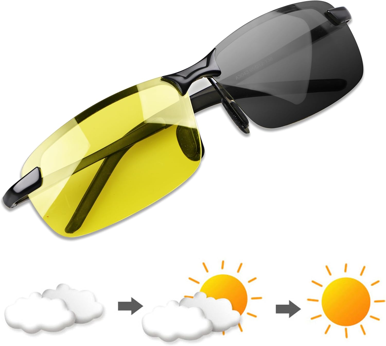 YIMI Polarized Photochromic Outdoor Sports Driving Sunglasses for Men Women AntiGlareEyewear Ultra-Light Sun Glasses