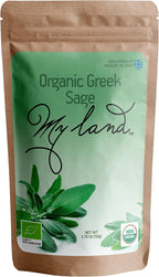 My Land Organic Sage Leaves – Dried Leaf Tea Loose Leaf (50g), Greek Mountain Herb from Mt. Olympus, Small Family Harvest