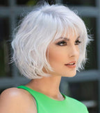 ccXrC Fashion Women Short Curly Hair Wig Silver white Wig for Women Wig Layered Bob Wig with Bangs Natural Wig for Daily Use