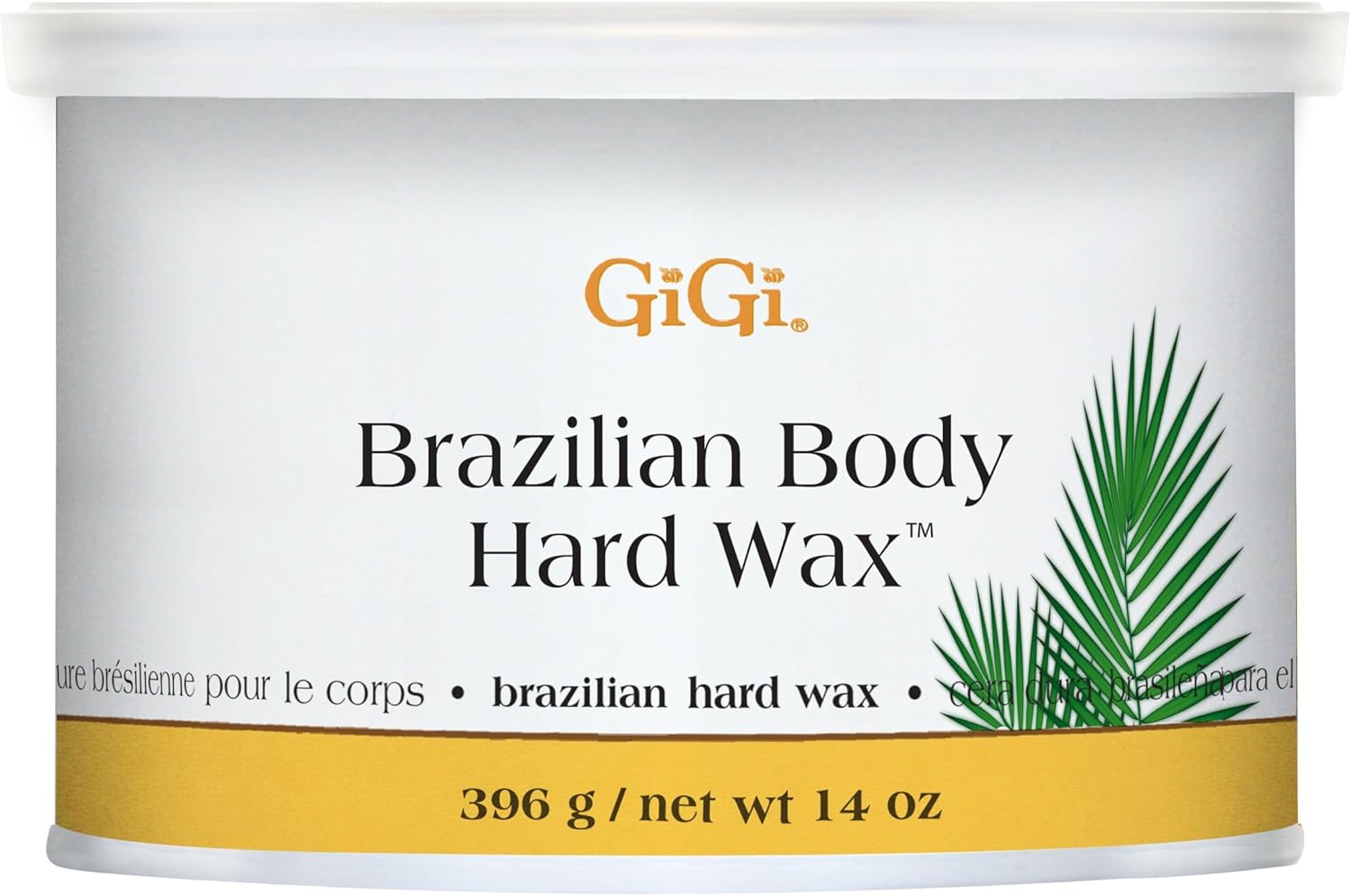 GiGi Brazilian Body Hard Wax for Hair Removal, Non-Strip for Coarse Hair, Ideal for Bikini, Face & Sensitive Areas, 14 oz, 1 Pack