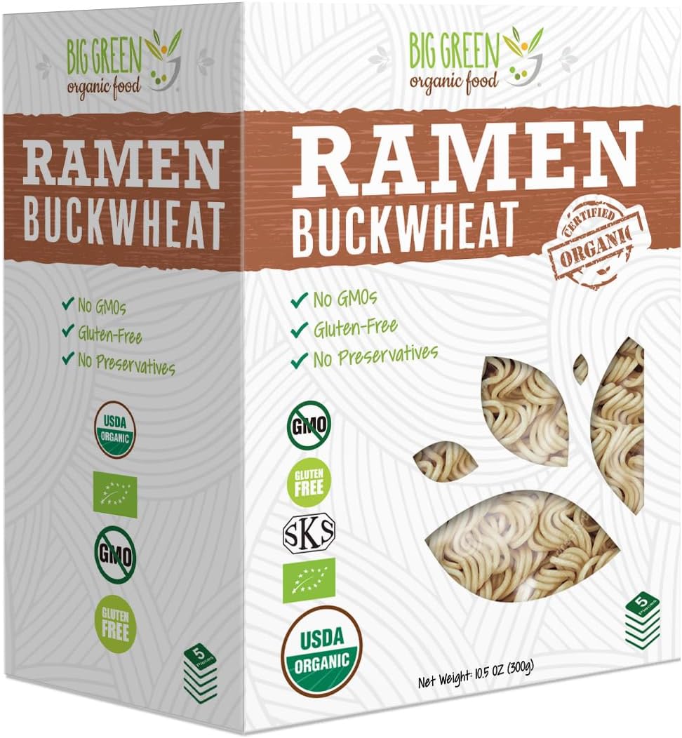 Big Green Organic Food- Organic Buckwheat Ramen, 10.5oz, 100% buckwheat, Gluten-Free, Non-GMO, Vegan (1)