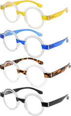 Eyekepper 4-Pack Round Reading Glasses Women Oprah Style Readers +1.50