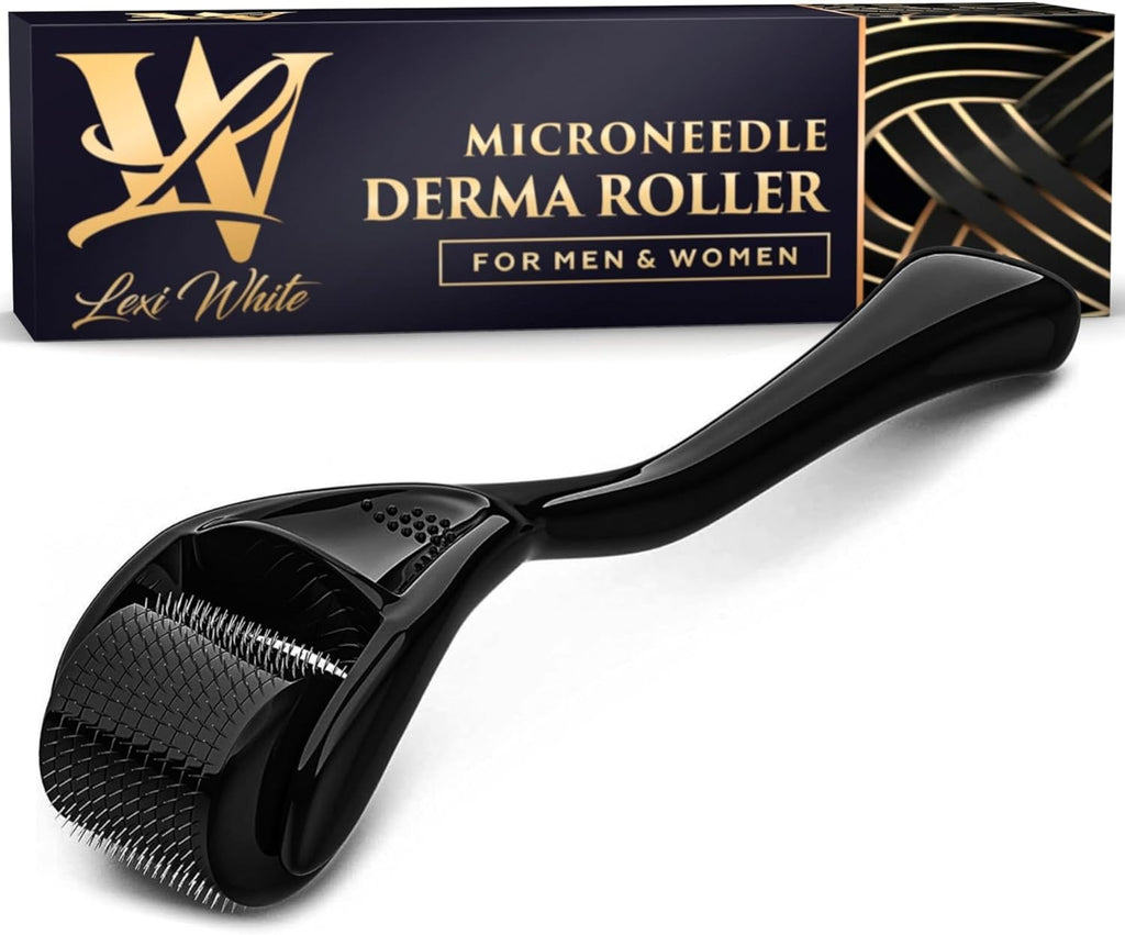 Derma Roller for Skin, Hair & Beard – Women and Men Titanium Microneedling Roller for Face & Scalp, Safe & Easy to Use 0.25mm
