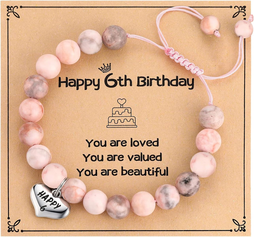 MIXJOY Happy Birthday Gifts for Women, Birthday Braided Beads Bracelet Gifts for Turning Age Daughter Granddaughter Niece
