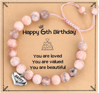 MIXJOY Happy Birthday Gifts for Women, Birthday Braided Beads Bracelet Gifts for Turning Age Daughter Granddaughter Niece