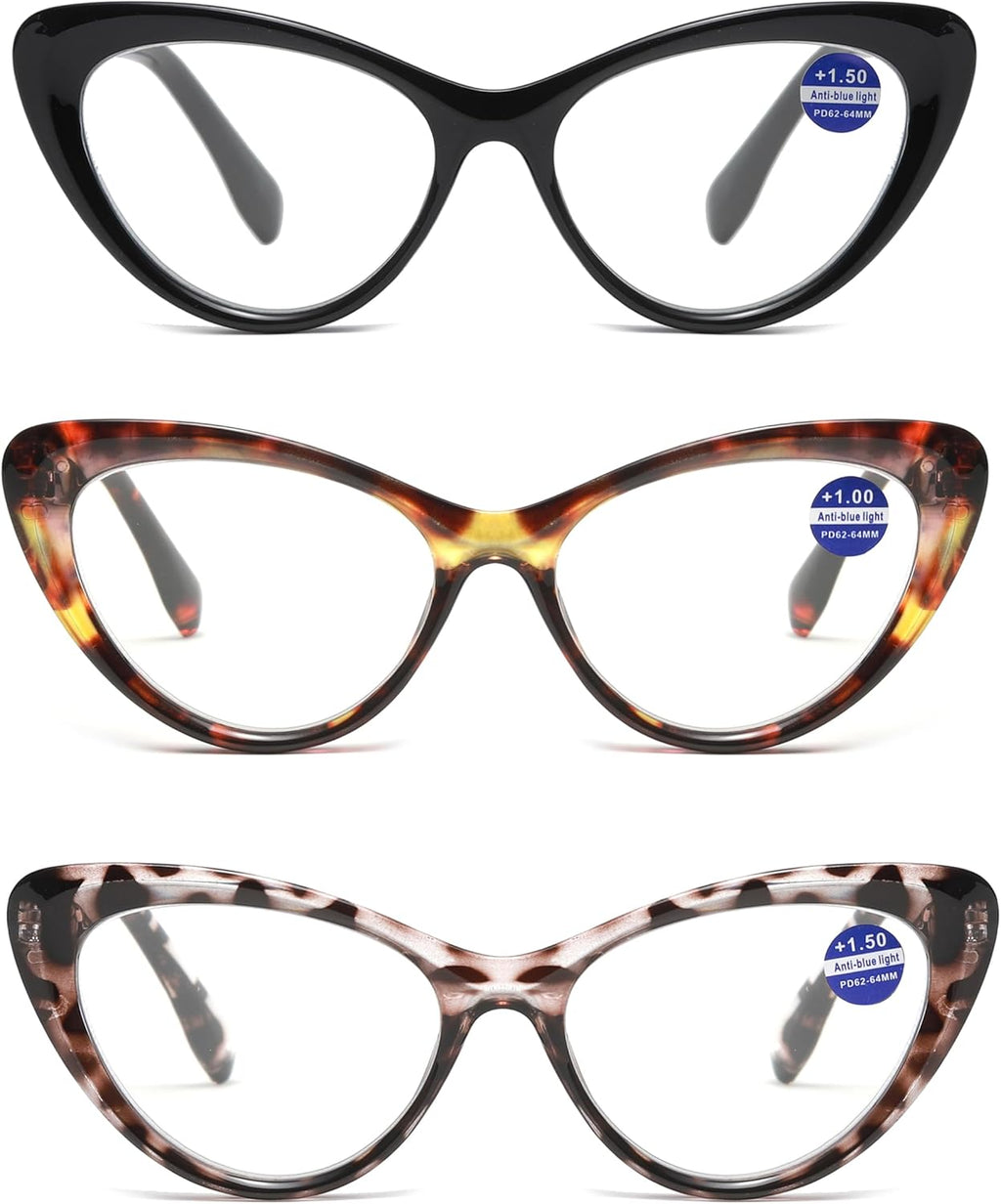 Cat Eye Fashion Reading Glasses for Women Spring Hinge Retro Cute Ladies Computer Readers