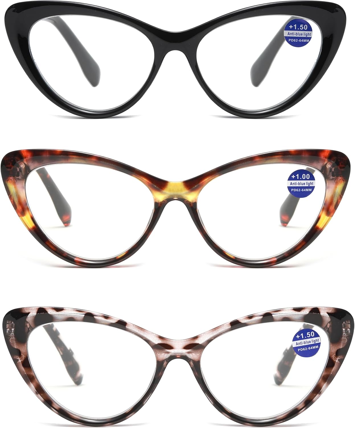 Cat Eye Fashion Reading Glasses for Women Spring Hinge Retro Cute Ladies Computer Readers