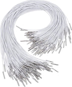 Kisangel 100Pcs Elastic Ropes with Metal Ends 13.77-Inch DIY Elastic Cord for Hats Masks Fixing Ropes Crafts Loops for Kids and Adults