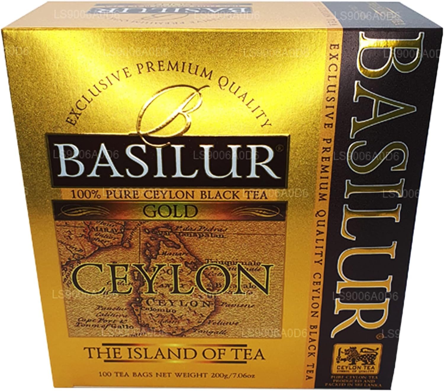 Basilur ceylon tea - The island of tea Gold tea bags - 100% pure ceylon black tea - 100 Teabags String & Tag 200g (3.52oz) X 01 pack