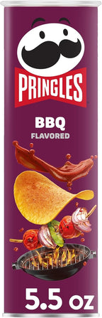 Pringles Potato Crisps Chips, Lunch Snacks, On-The-Go Snacks, BBQ, 5.5oz Can (1 Can)