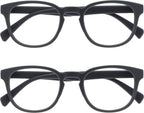 OPULIZE POP Reading Glasses for Women Men,Scratch Resistant Round Matt Frame with Spring Hinges, Grey +1.00 (Pack of 2)