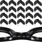 Frienda 24 Pairs Eyeglass Nose Pads, Soft Silicone Adhesive Cushion with Sticky Backing, D Shape Anti-Slip Air Chamber for Eyeglasses & Sunglasses(Black)