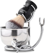 JEQUIL&CORENVEO Deluxe Shaving Kit for Men, 3pcs Shaving Set, Shaving Brush, Shaving Bowl, Razor & Brush Holder