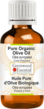 Greenwood Essential Olive Oil (Olea europaea) | Cold Pressed | Natural | Undiluted | for Diluting Essential Oils | for Hair, Skin & Massage | Men & Women | 50ml (1.69 oz)