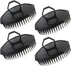 Scalp Massage Shampoo Brush, Segbeauty 4pcs Massage Hair Brushes Floriated Shower Comb for Deep Cleaning Hair Men's Hand Brush Growth Beard Brush Pet Grooming Brushes (Black(Ringed Handle))