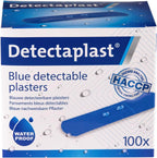Detectaplast Waterproof Universal Blue Bandaids for Food Handling and First Aid Kits in Gastronomy, 0.75 x 2.83 Inches, 100 Pcs