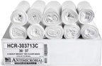 Aluf Plastics HCR-303713C High Density Star Sealed Coreless Roll Bags, 30 gal, Polyethylene, 30" x 37", Clear (Pack of 500)