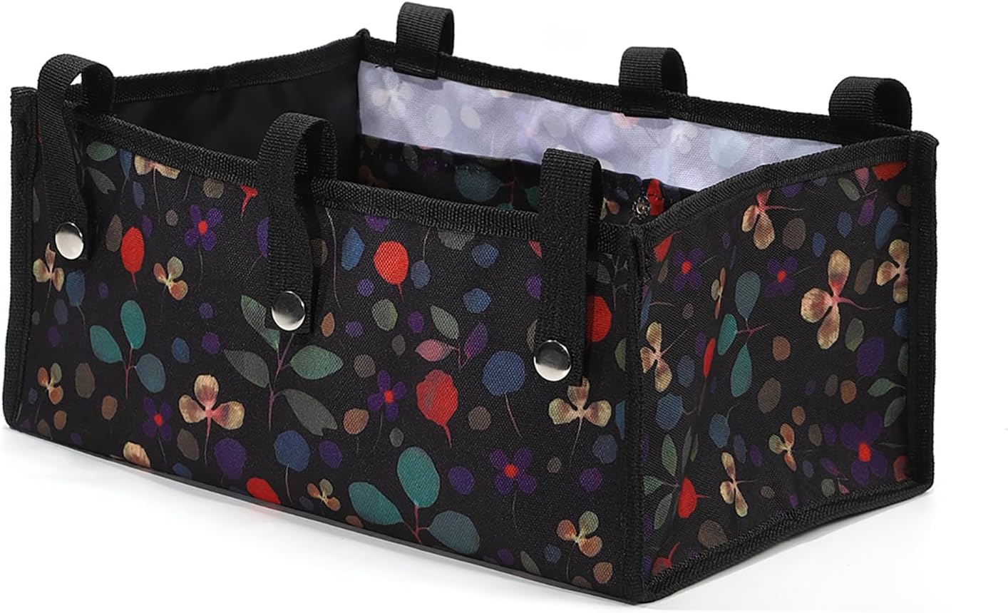 Walker Bag Under Seat for Four Wheel Rollator, Rollator Bag Tote Organizer Pouch Storage to Walkers for Senoirs, Walker Accessories (Clover, large)