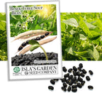 Black Turtle Soup Bean Seeds – 25+ Non-GMO & Heirloom Seeds, Phaseolus vulgaris, Rich Flavor Black Beans for Soups & Stews, High Yield Warm-Season Legume, by Isla’s Garden Seeds, Gift Idea