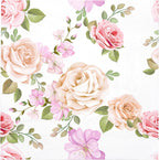 WRAPAHOLIC 50Pcs Pink Floral Cocktail Napkins - 3-Ply Pink Rose and Blossom Disposable Paper Napkins for Wedding Party Tableware Party Supplies - 5 x 5 In