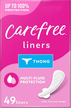 Carefree Thong Panty Liners, Unwrapped, Unscented, 49ct