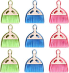 9 Pack Mini Dust Pan and Brush Set, Small Hand Broom and Dustpan Set with Handle - 3 Colors Plastic Cleaning Tools for Desk, Table, Keyboard, Car, Pet Food Crumbs