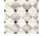 Celebrate the Home French Fleur De Lis 3-Ply Paper Cocktail Napkins, Cream/Black, 20-Count