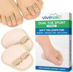 VIVEsole Budin Splint Toe Straightener (Pair) - Hammer Toe Corrector for Women, Men - Crooked Toe, Joint Realign Cushion Brace for Claw, Curled Toes - Metatarsal Support Loop Guard Alignment Wrap