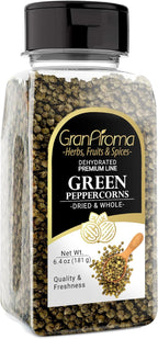 GranAroma Green Peppercorns, 6.4 oz, Whole & Dried, Fresh Flavor