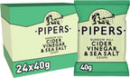 Pipers Crisps Burrow Hill Cider Vinegar and Sea Salt (Pack of 24)