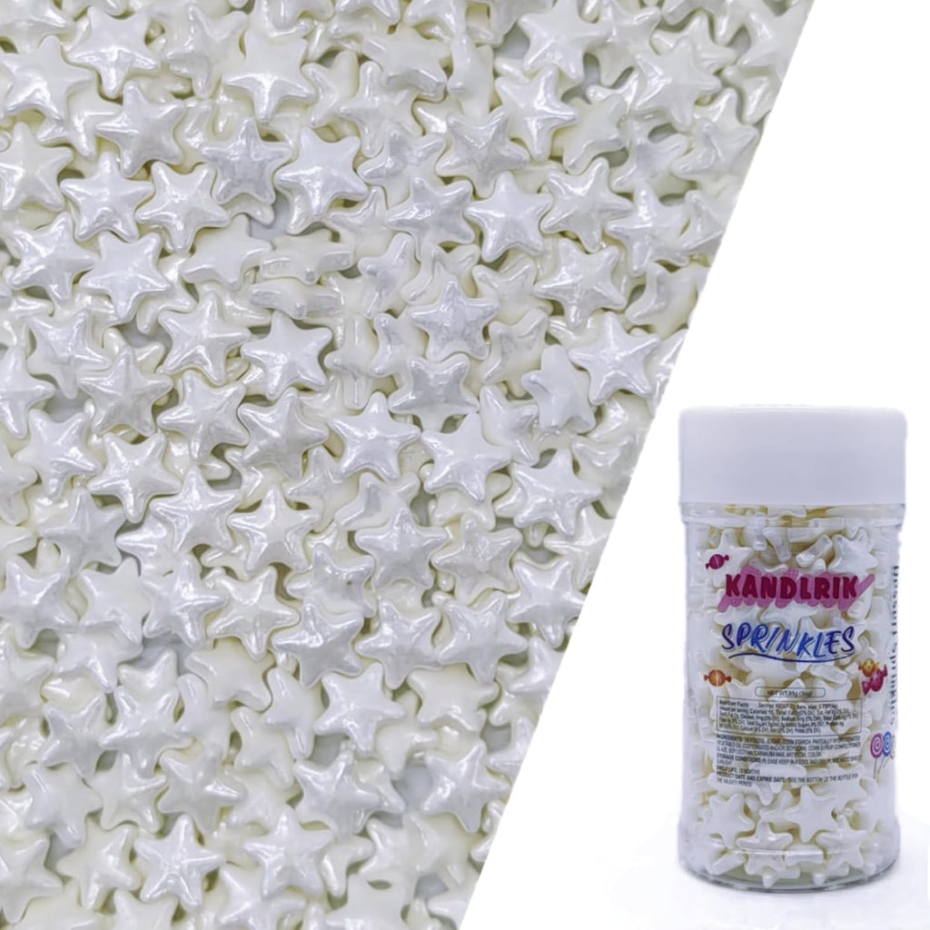 10mm White Sprinkles Edible Stars Cake Decorating Stars Cake Decorations Cupcake Toppers Cookie Decorating Perfect for Cakes,Cupcakes,Desserts Toppings 3OZ
