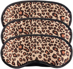 3 Pack Sleep Mask, Leopard Eye Masks Shade Cover for Sleeping, Shift Work, Naps, Travel Pouch Night Blindfold Airplane Relaxing Eyeshade Cover with Nose Pad for Men Women