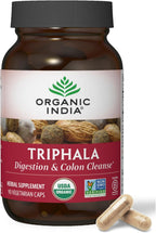 ORGANIC INDIA Triphala Herbal Supplement - Digestion & Colon Support, Immune System Support, Adaptogen, Nutrient Dense, Vegan, Gluten-Free, USDA Certified Organic, Non-GMO - 90 Capsules