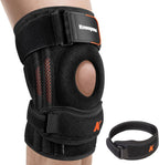 Enhanced Version Professional Knee Brace for Pain Relief,2-in-1 Adjustable Knee Support with Patella Pad & Side Stabilizers, Compression Knee Sleeve for Meniscus Tear, ACL, Joint Pain, Runner, Workout-Men & Women(L)