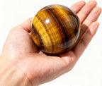 4-5CM/1.58-1.97inch Ttiger Eyes Crystal Ball Polished Natural Tiger Eye Stone Sphere Decorative Sphere Healing Crystals Ball Stone Crafts Home Decor Ornament Gifts (40-50mm, Tiger's Eye)