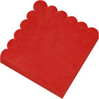 120 Pcs Red Scalloped Cocktail Napkins,2-Ply Red Disposable Beverage Party Napkins for Dinner Wedding Birthday Baby Shower