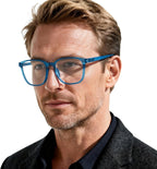 OCCI CHIARI XL Reading Glasses Men Large head Comfortable Readers 1.0 1.25 1.5 1.75 2.0 2.25 2.5 2.75 3.0 3.5 4.0 5.0 6.0(1.25x Blue)