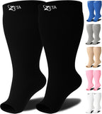 Zeta Wear Open Toe Short Length Compression Socks for Women & Men 15-20mmHg - Medical Grade Circulation Support for Swelling, Varicose Veins & Recovery