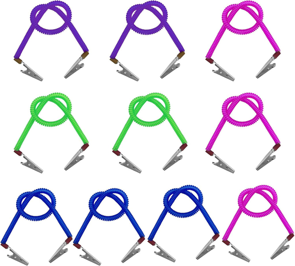 Dental Bib Clips, YOUYA DENTAL 10pcs Autoclavable Dental Chain Napkin Clip Fixing Clip Flexible Disposable Dental Bib Clasp Holder Silicone Lanyard Elderly Adult Bib Holder Neck Strap -Plastic