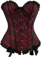 Zhitunemi Corsets For Vampire Costume Women: Floral Bustier Corset Tops For Women - Burlesque Moulin Rouge Costumes