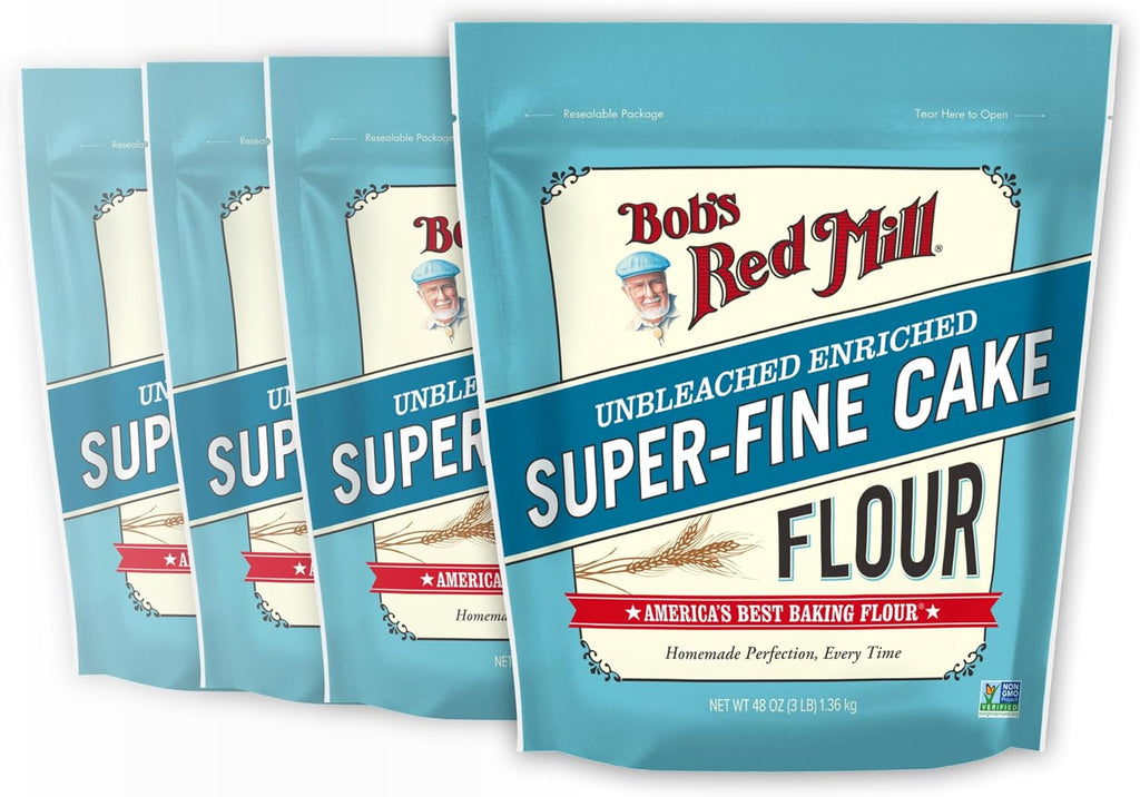 Bob’s Red Mill Cake Flour - 3 lb Bag (Case of 4), Finely Milled, Lower Protein, Non-GMO, Kosher