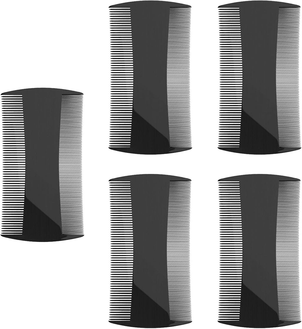 5 Pack Double-Sided Pocket Comb for Hair, Beards & Mustaches | Fine & Coarse Teeth, Everyday Comb For Detangling Knots, Beard Care & Grooming