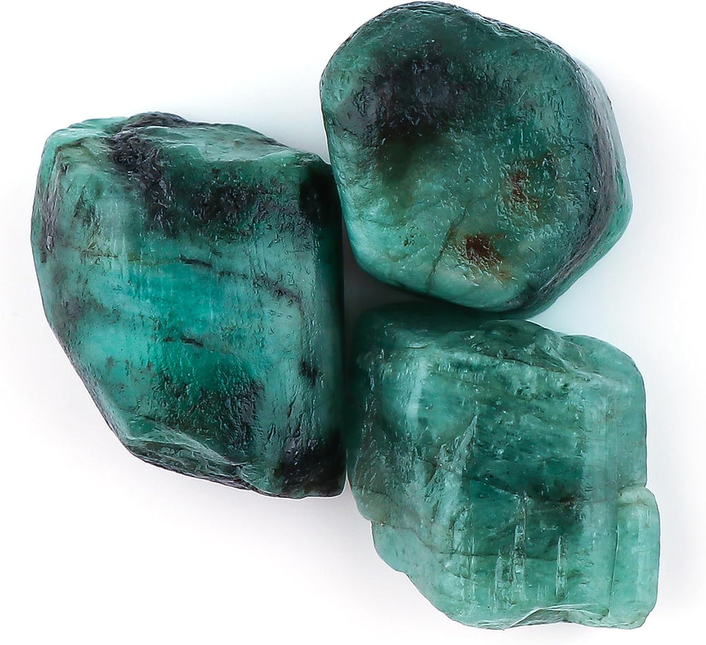 3pcs, Natural Raw Emerald Gemstone, Wholesale Rough Large Stones, DIY Jewelry Making, Bulk Loose Supply, Wire Wrapping, Gem Collection, May Birthstone