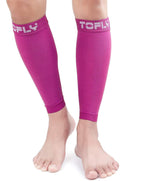 TOFLY® Calf Compression Sleeve for Men & Women, 1 Pair, Footless Compression Socks 20-30mmHg for Leg Support, Shin Splint, Pain Relief, Swelling, Varicose Veins, Maternity, Nursing, Travel, Rose L